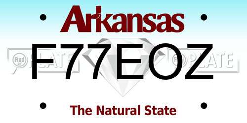 F77EOZ Arkansas License Plate