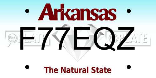 F77EQZ Arkansas License Plate