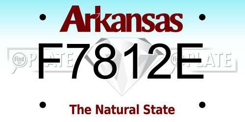 F7812E Arkansas License Plate