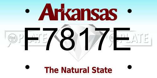 F7817E Arkansas License Plate