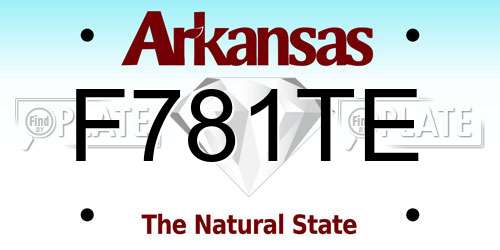 F781TE Arkansas License Plate