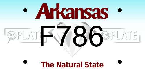 F786 Arkansas License Plate