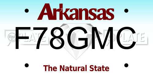 F78GMC Arkansas License Plate