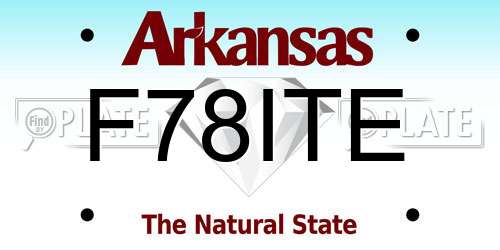 F78ITE Arkansas License Plate