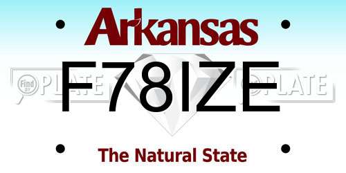 F78IZE Arkansas License Plate