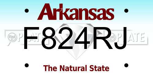 F824RJ Arkansas License Plate