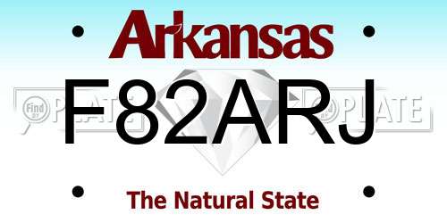 F82ARJ Arkansas License Plate