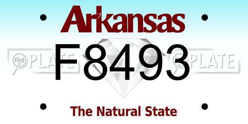 F8493 Arkansas License Plate