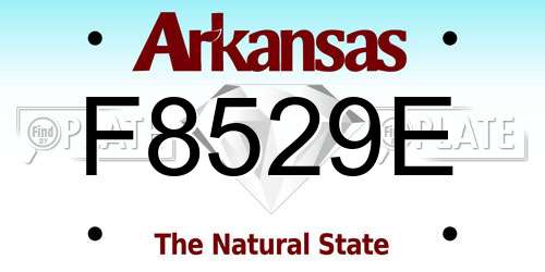 F8529E Arkansas License Plate
