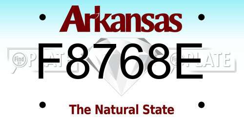 F8768E Arkansas License Plate