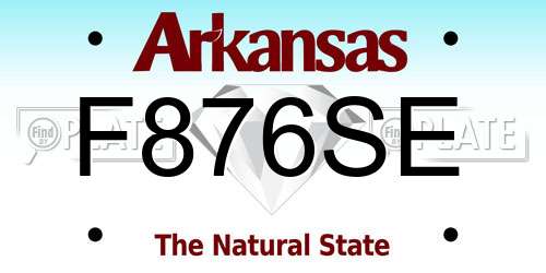 F876SE Arkansas License Plate