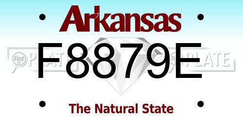 F8879E Arkansas License Plate