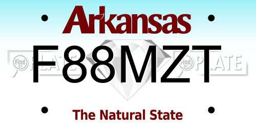F88MZT Arkansas License Plate