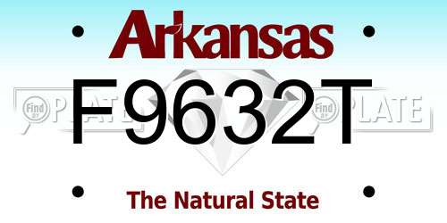 F9632T Arkansas License Plate