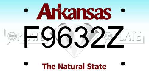 F9632Z Arkansas License Plate