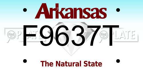 F9637T Arkansas License Plate