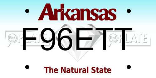 F96ETT Arkansas License Plate