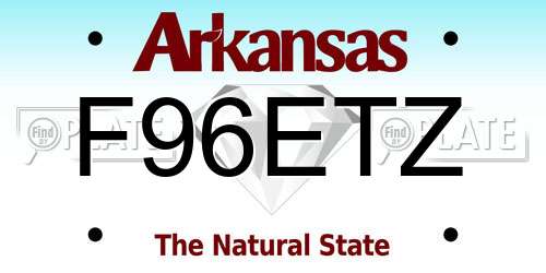 F96ETZ Arkansas License Plate