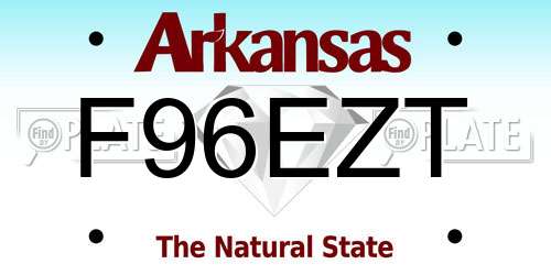 F96EZT Arkansas License Plate