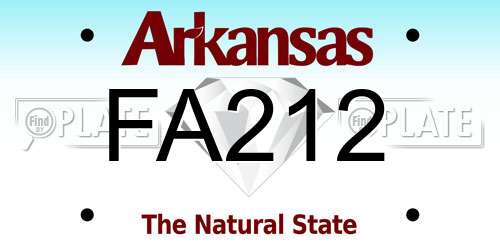 FA212 Arkansas License Plate