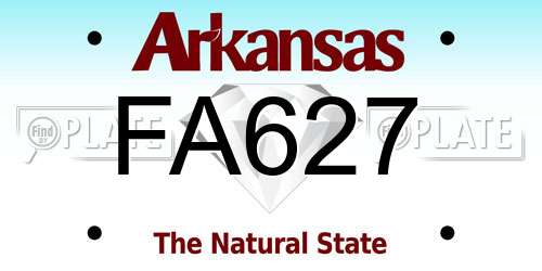 FA627 Arkansas License Plate