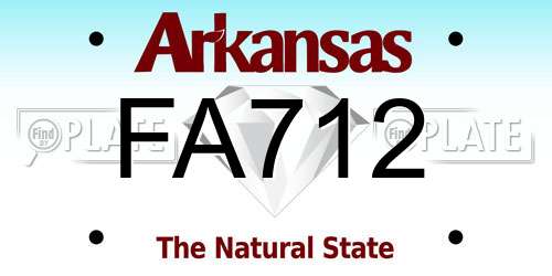 FA712 Arkansas License Plate