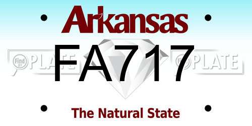 FA717 Arkansas License Plate