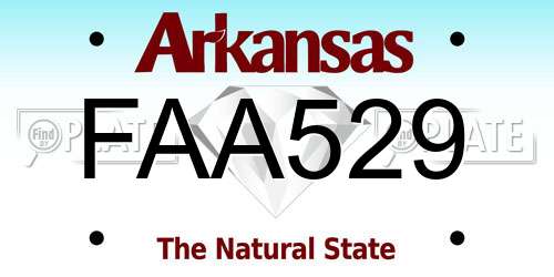 FAA529 Arkansas License Plate