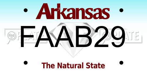 FAAB29 Arkansas License Plate