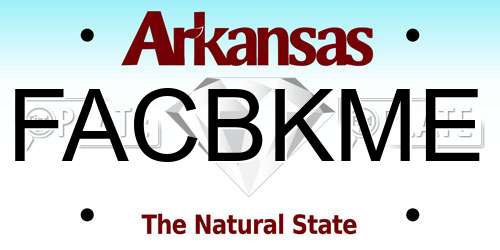 FACBKME Arkansas License Plate