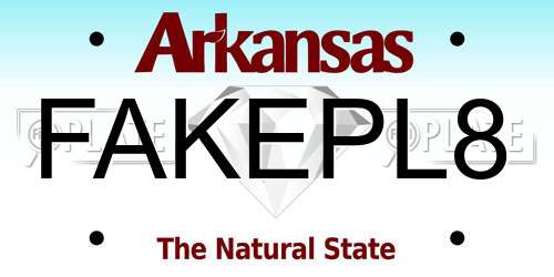 FAKEPL8 Arkansas License Plate