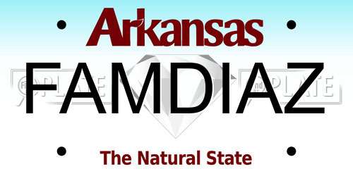 FAMDIAZ Arkansas License Plate