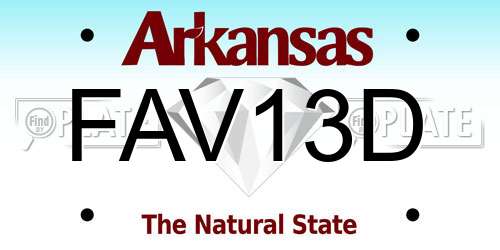 FAV13D Arkansas License Plate