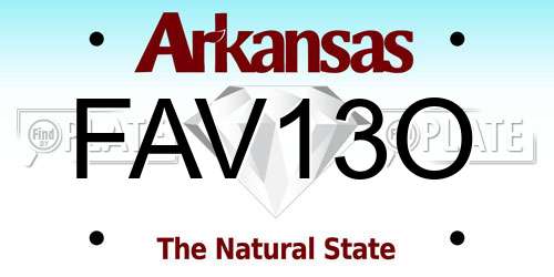 FAV13O Arkansas License Plate
