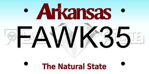 FAWK35 Arkansas License Plate