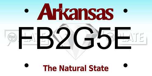 FB2G5E Arkansas License Plate