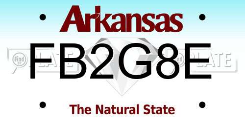 FB2G8E Arkansas License Plate