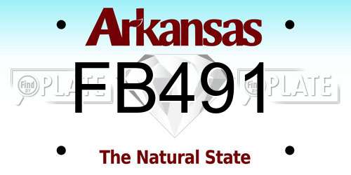 FB491 Arkansas License Plate