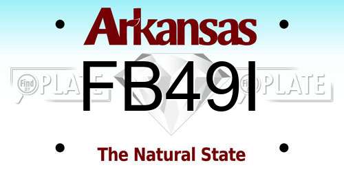 FB49I Arkansas License Plate