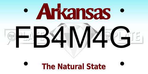 FB4M4G Arkansas License Plate