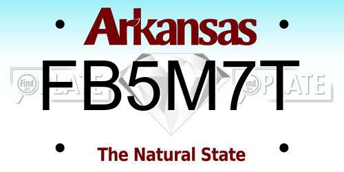 FB5M7T Arkansas License Plate