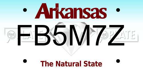 FB5M7Z Arkansas License Plate