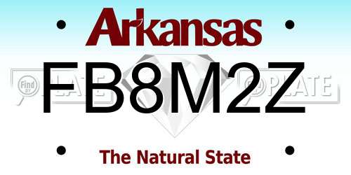 FB8M2Z Arkansas License Plate