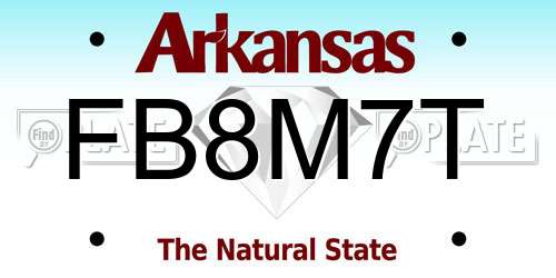 FB8M7T Arkansas License Plate