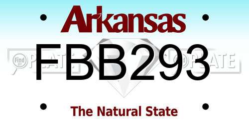 FBB293 Arkansas License Plate