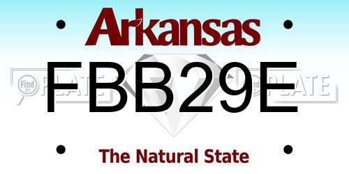 FBB29E Arkansas License Plate