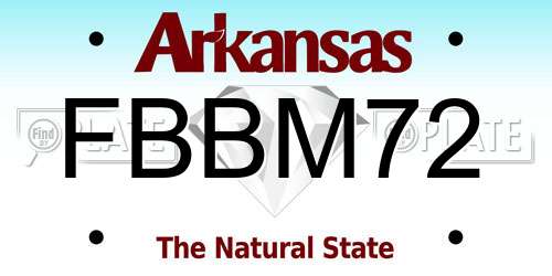 FBBM72 Arkansas License Plate