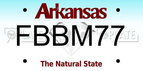 FBBM77 Arkansas License Plate