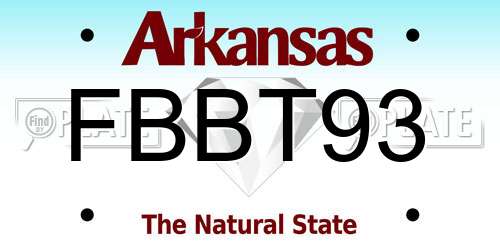 FBBT93 Arkansas License Plate