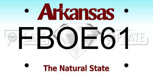 FBOE61 Arkansas License Plate